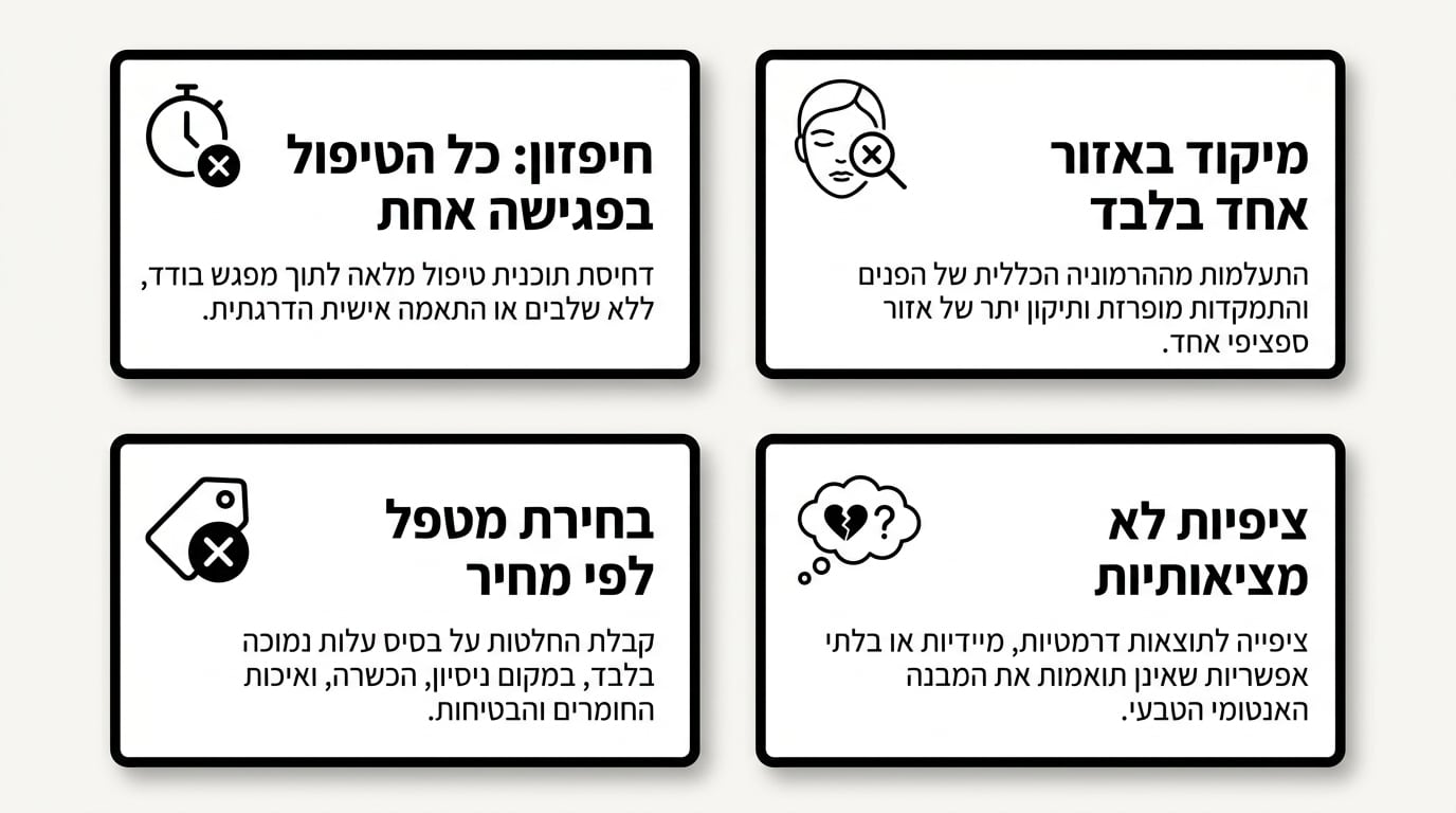 טעויות נפוצות בעיצוב מבנה פנים בהזרקות שכדאי להכיר לפני הטיפול