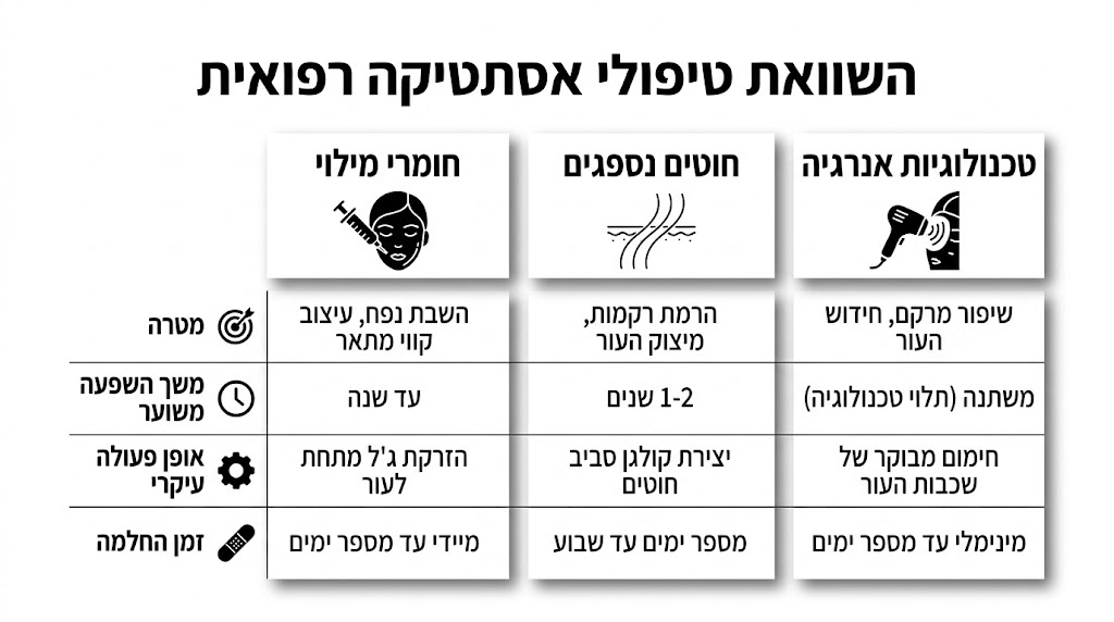 השוואה מקצועית בין חומרי מילוי לאלטרנטיבות לעיצוב פנים שטוחות