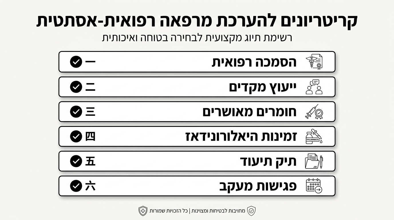 מדדים ובדיקות לבחירת מטפלת מקצועית בעיצוב מבנה פנים - כיצד לזהות קליניקה איכותית