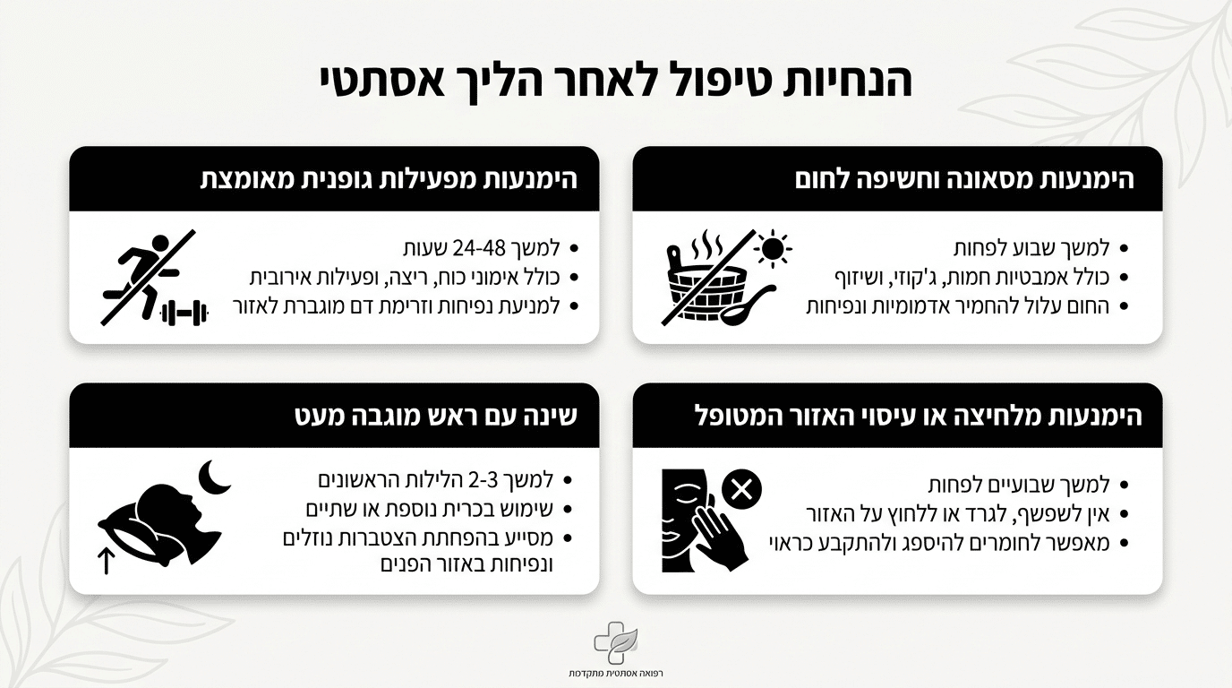 ציר זמן של החלמה - נפיחות וכחולים בשבועיים הראשונים אחרי הטיפול